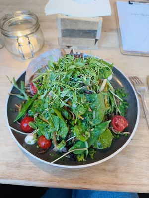 Virtshaus Wildkräutersalat mit Austernpilzen 💚  at Virtshaus in Ulm