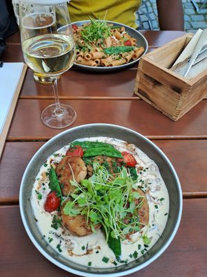 Knödel mit Waldpilzen... at Virtshaus in Ulm