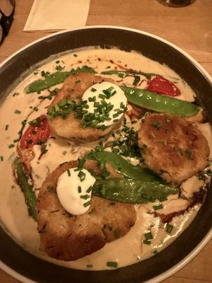 pretzel dumplings  at Virtshaus in Ulm
