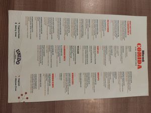 Food menu, vegan options marked at Cafe Unido - Via Argentina in Panama City