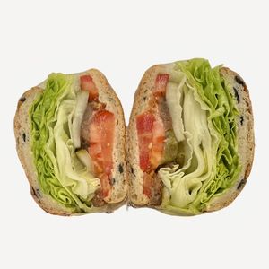 New menu, vegan olive ciabatta sandwich  at Rice Bread Man 쌀빵맨 in Busan