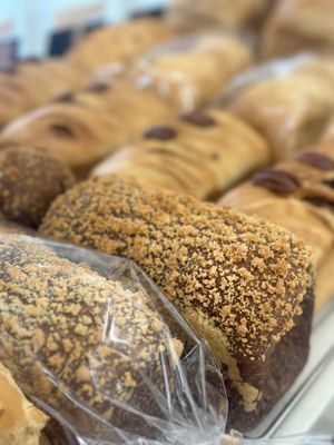 Chocolate breads, used vegan chocolate.  at Rice Bread Man 쌀빵맨 in Busan