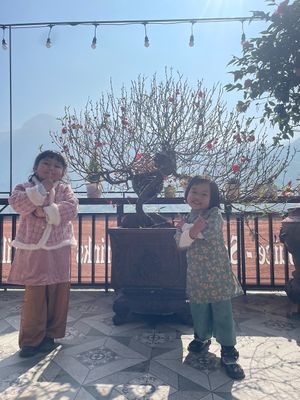 kids at Village Pub & Cafe in Lao Cai