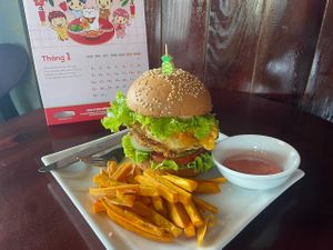 Berger at Village Pub & Cafe in Lao Cai