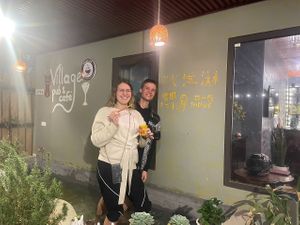 painting on the wall at Village Pub & Cafe in Lao Cai