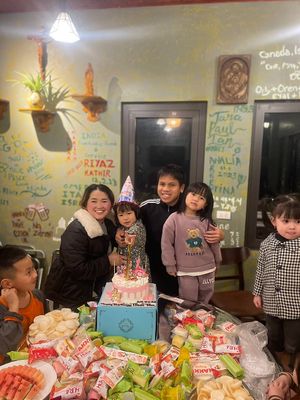 birthday party at Village Pub & Cafe in Lao Cai