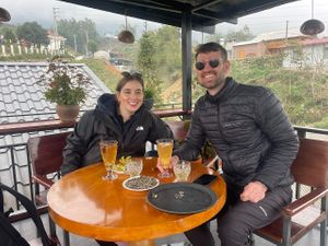 couple at Village Pub & Cafe in Lao Cai