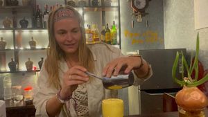 guests make egg coffee at Village Pub & Cafe in Lao Cai