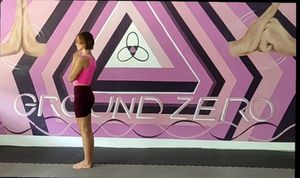 Yoga practice at Ground Zero. at Ground Zero Martial Arts and Yoga Cafe in Siem Reap