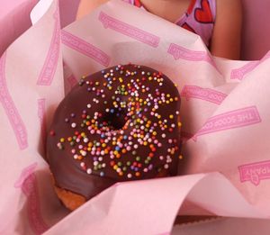 Choc donut with sprinkles at The Scoop Company in Warlingham