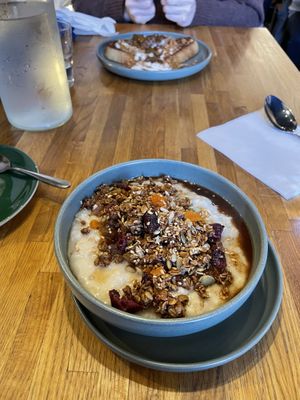 Porridge and vegan French toast   at Nectar in Edinburgh