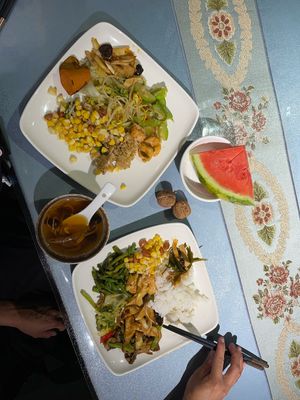 Our food  at Xiheyuan Health Preservation Vegetarian Tea House -禧和源养生素食茶馆 - Maybe closed in Shenzhen