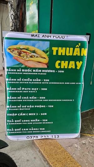 Vegan Bánh Mí flavors at Bánh Mì chay Vegan in Hanoi