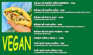 Vegan Bánh Mí flavors at Bánh Mì chay Vegan in Hanoi