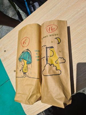 Adorable bags at Bánh Mì chay Vegan in Hanoi