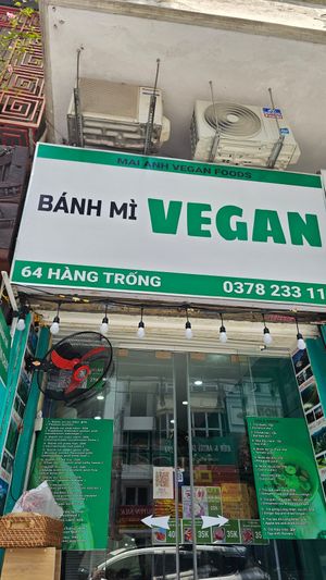 Shop front at Bánh Mì chay Vegan in Hanoi