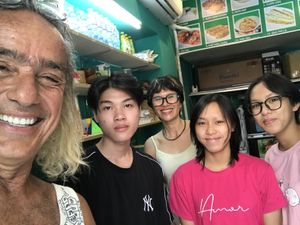 it’s a family affair   at Bánh Mì chay Vegan in Hanoi