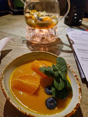 Rice pudding with Mango 🥭 (Christmas menu) at Avocado Cafe - Tverskaja in Moscow