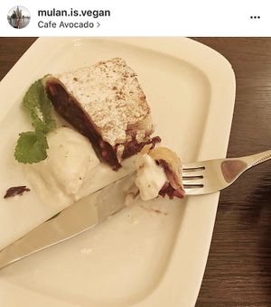 And for dessert, a gorgeous cherry pie at Avocado Cafe - Tverskaja in Moscow