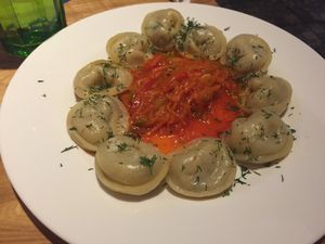 Pelmeni with potato mushroom filling  at Avocado Cafe - Tverskaja in Moscow