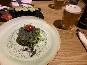 avocado salad and sushi at Avocado Cafe - Tverskaja in Moscow