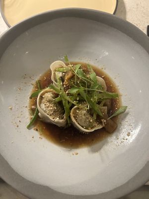 Mushroom dumplings   at One80  in Valletta