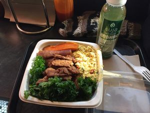 breakfast bowl and Suja juice at Blossom Du Jour - Midtown in New York City