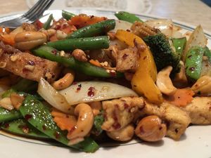 US Thai Special w/ medium spice - very spicy but still great  at US Thai Cafe in Edgewater