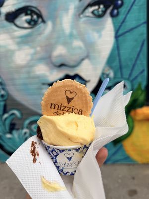 I went with dark chocolate & orange.   at Mizzica Gelateria & Cafe in Toronto
