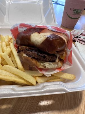 New pretzel buns, so good!   at Cuane in Michigan City