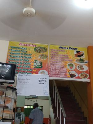 Menu inside at Salud Y Vida in Pucallpa