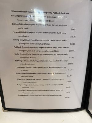 All vegan menu during soft opening   at Buatong - Thai Vegan Restaurant in Fresno