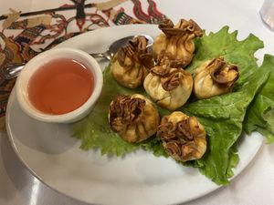 Gold bags  at Buatong - Thai Vegan Restaurant in Fresno