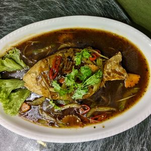 Vegan Teochew Crispy Fish with Ginger and Black Bean Sauce at Mother Earth Classic - 大地之素 in Central Singapore