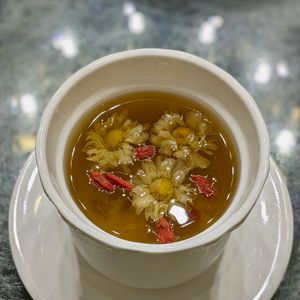 Vegan Osmanthus Coral Seaweed Jelly with Chilled Chrysanthemum at Mother Earth Classic - 大地之素 in Central Singapore
