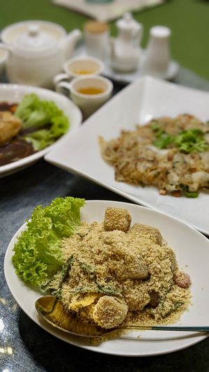 Vegan Multigrain Cereal Crispy Tofu, Vegan Version of Wok-Fried 'Hor Fun' with Diced Kailan & Preserved Radish at Mother Earth Classic - 大地之素 in Central Singapore