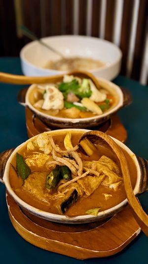Vegan ME Bestseller Assam Fish Claypot Curry, Vegan Claypot Tofu in Teochew Style, Veganised Wok-Fried Rice with Diced Taro at Mother Earth Classic - 大地之素 in Central Singapore