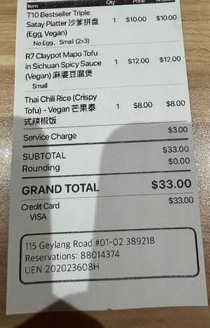 Receipt  #Veganuary at Mother Earth Classic - 大地之素 in Central Singapore