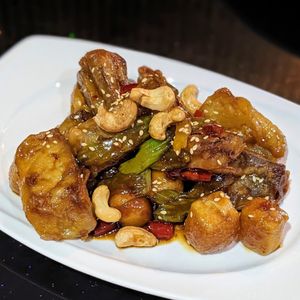 CNY 2025 Crispy Eggplant W Tofu & Cashews at Mother Earth Classic - 大地之素 in Central Singapore
