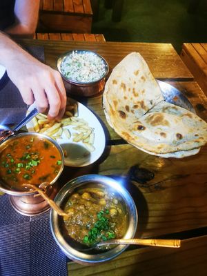 Really pretty venue. The chickpea curry, the veg curry, the dahl, and onion rice and chips were lovely! Waiting staff understood vegan and pointed us the the appropriate dahl. The  at Zub Express in Quatre Bornes