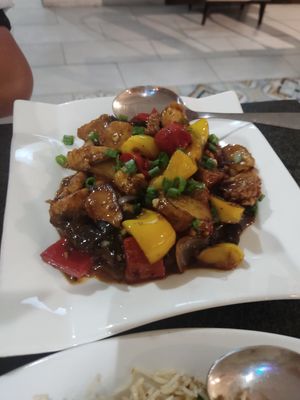 Vegan chicken at Lao Fang Zi in Quatre Bornes