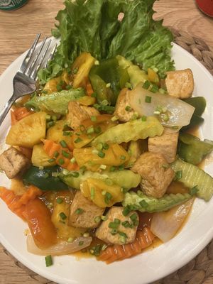 Sweet n sour tofu  at Nick Restaurant in Siem Reap