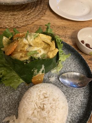 Vegan tofu amok  at Nick Restaurant in Siem Reap
