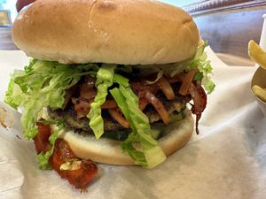 Chipotle Moong Burger  at Green Grill in Guerneville