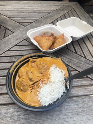 Vegetable kofta and somosas   at Green Grill in Guerneville
