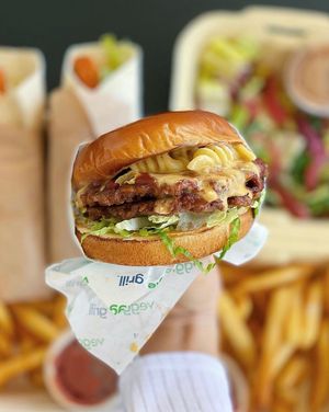 Double BBQ Mac Burger at Veggie Grill by Next Level - Santana Row in San Jose