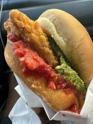 Pesto Chick’n Parm Sandwich  at Veggie Grill by Next Level - Santana Row in San Jose