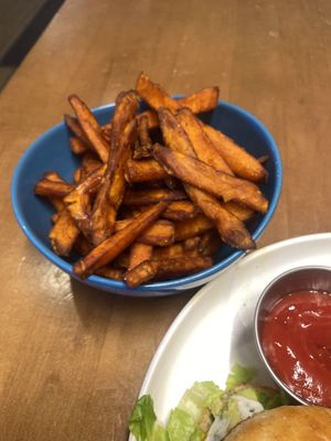 Sweet Potato Fries 😋  at Veggie Grill by Next Level - Santana Row in San Jose