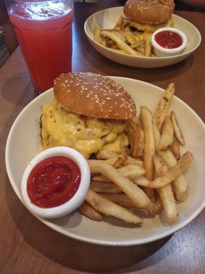 Double queso burger at Veggie Grill by Next Level - Santana Row in San Jose