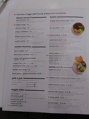 Menu 2 of 4 at Veggie Grill by Next Level - Santana Row in San Jose